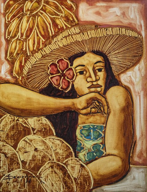 N°14 HOORAA MAA HOTU 69X53 HUILE SUR TOILE 2024  VENDU