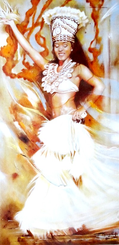 N°5 - Aérienne grâce 2023  - 80 x 40 - Huile sur toile (vendu)