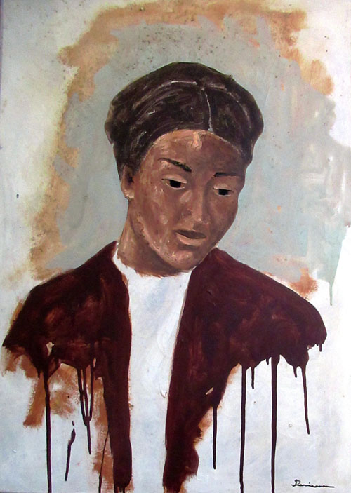 N°3563 - DEVIENNE Louis - La sanguine (1998) - 81 x 60 - Acrylique sur toile