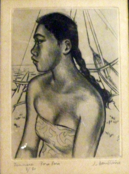 N°4 - BOULLAIRE (1893-1976) - Teumere Bora Bora C. 1960 - 17 x 12,5 - Gravure 8/80