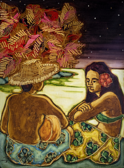 N°28 UKULELE DE NUIT 74X55 HUILE SUR TOILE 2024  VENDU