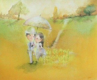 卯の花を小傘にそへて褄とりて五月雨わぶる村はずれかな／与謝野晶子