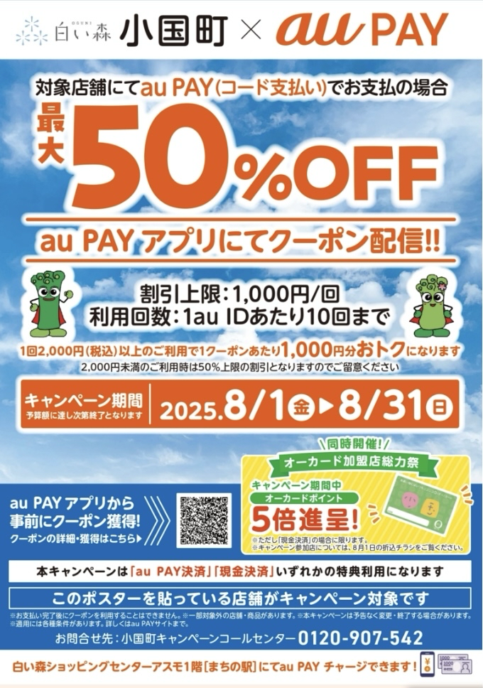 #小国町auPAYキャンペーン