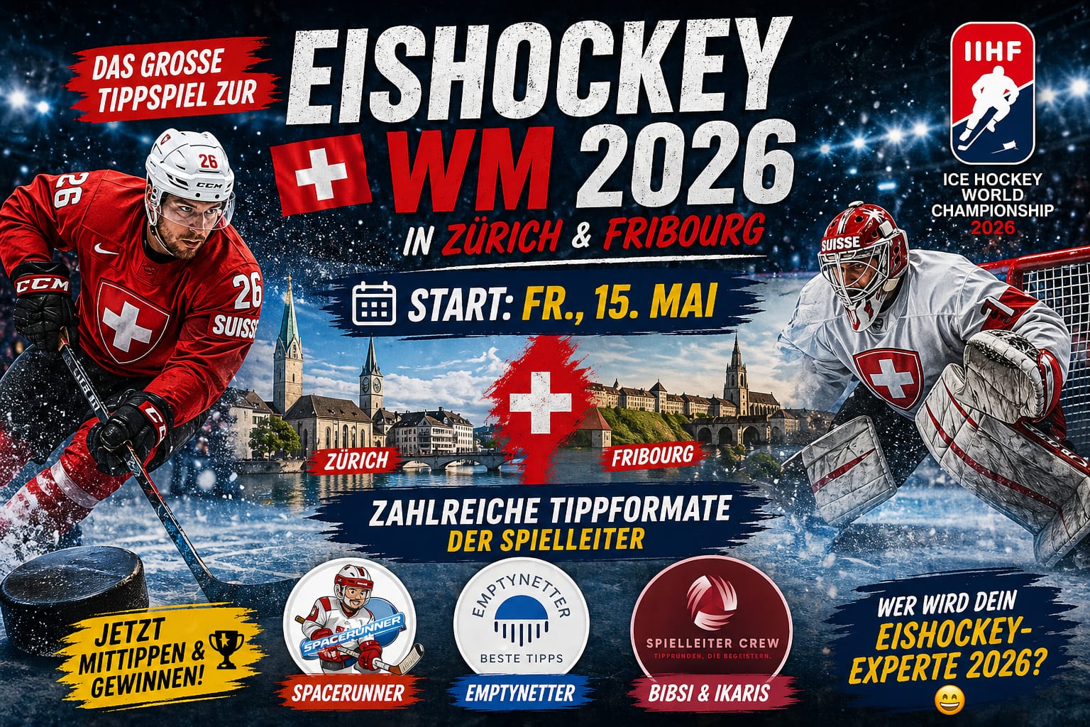 DIE TIPPRUNDEN ZUR EISHOCKEY WM 2026