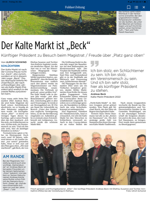 Der Kaltemarkt-President,  Andreas Beck