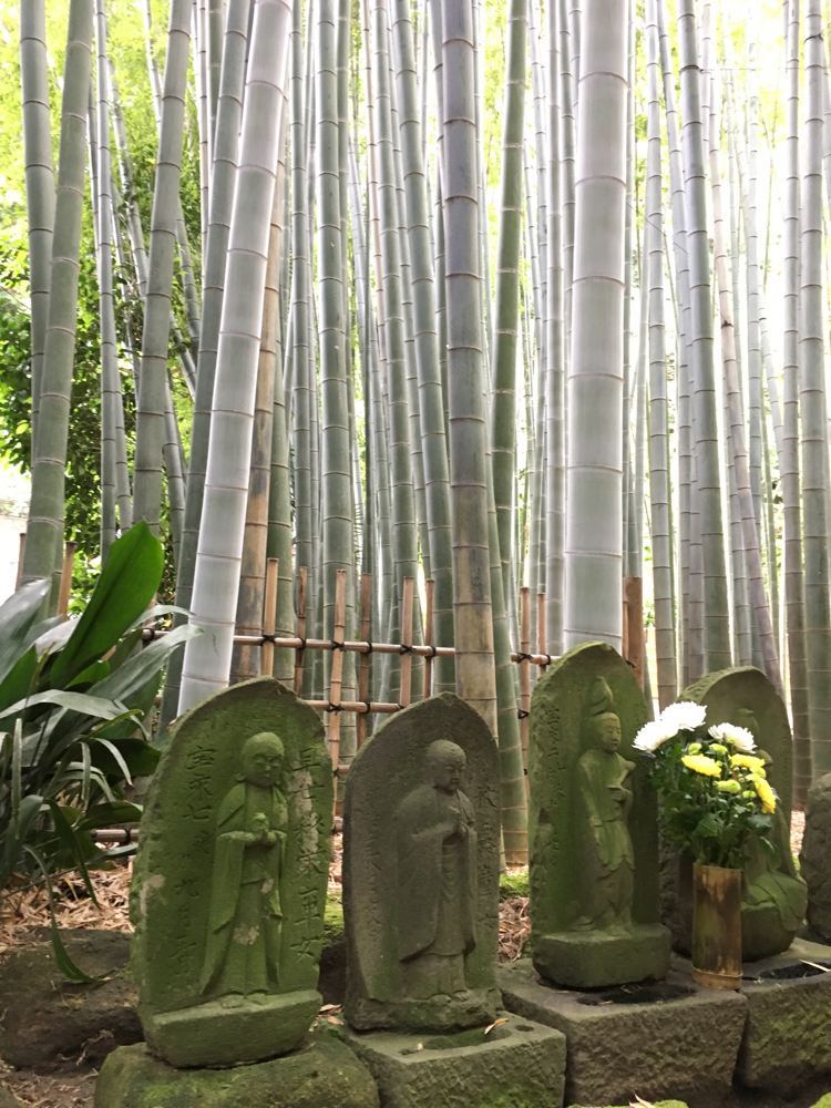 Statue in bamboo forest