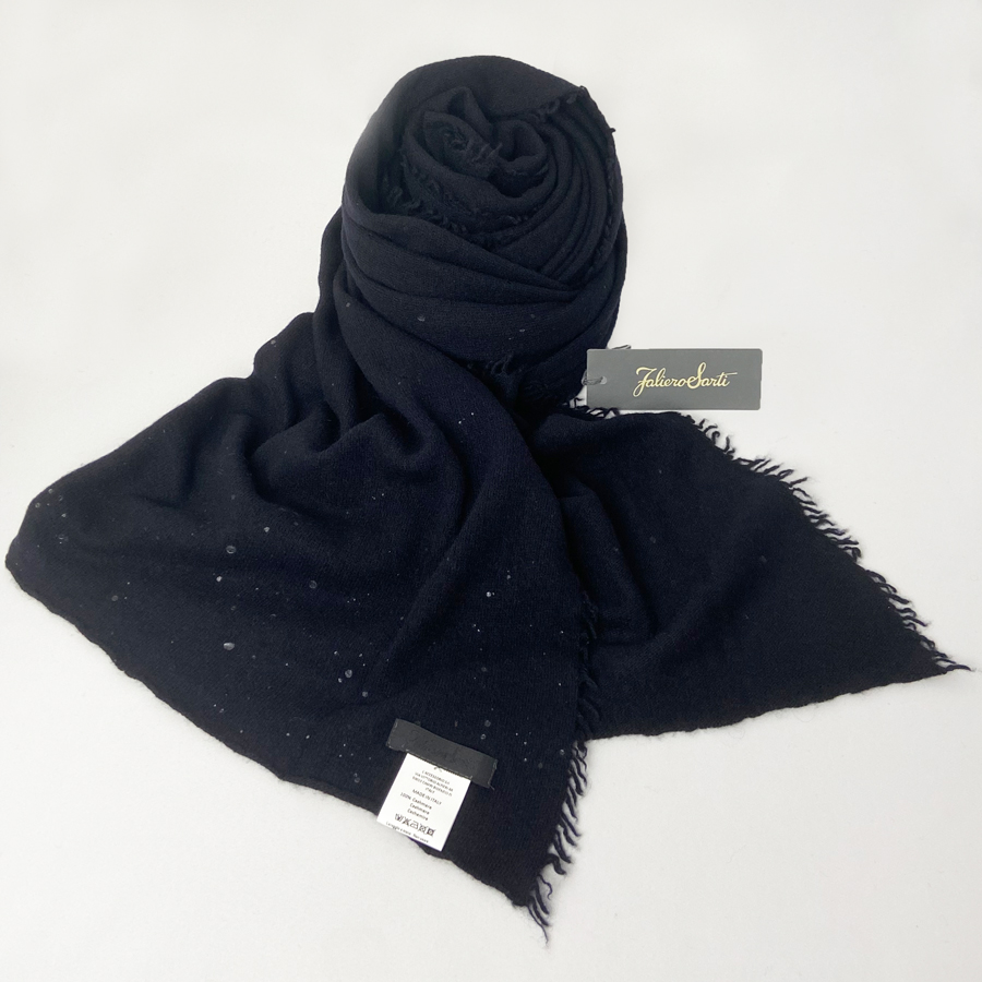 FALIERO SARTI コットンシルクドットスカーフ ストール 水玉 くぐる FALIERO SARTI コットンシルクドットスカーフ ストール 水玉 くぐる