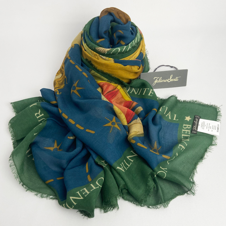 Faliero Sarti コレテルノ　サルティ　カシミヤ混　ストール　大判 Faliero Sarti コレテルノ サルティ カシミヤ混 ストール 大判 Faliero