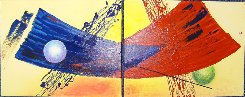 Karola Fels, Künstlerin, Malkurs, Köln, Lindenthal - Hin und Her, 2007 - Acryl - (Privatbesitz Baden-Baden)