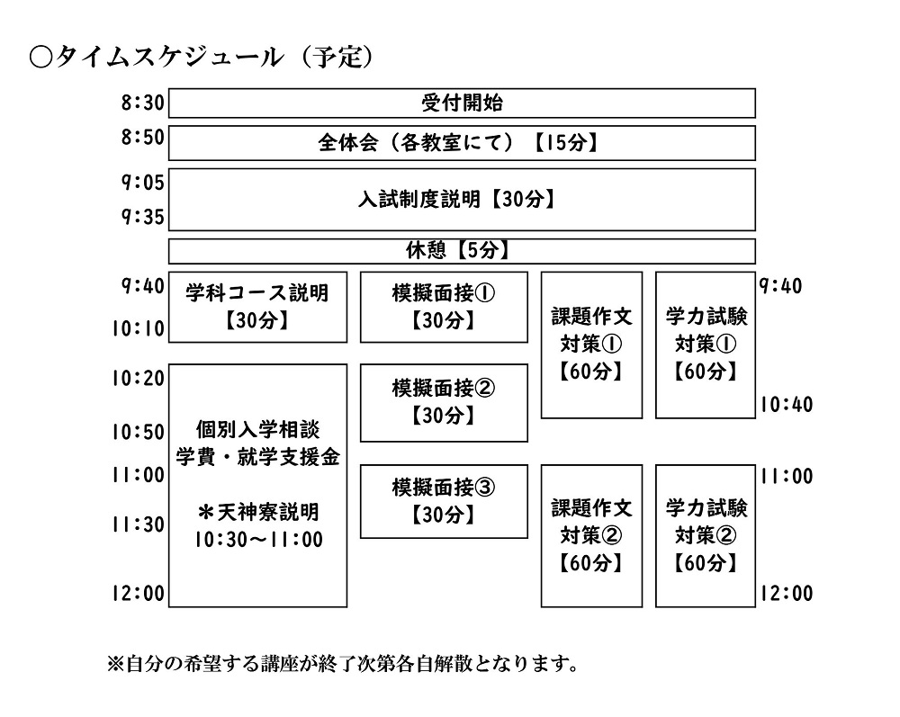 【福島東稜】10・11月 オープンスクール