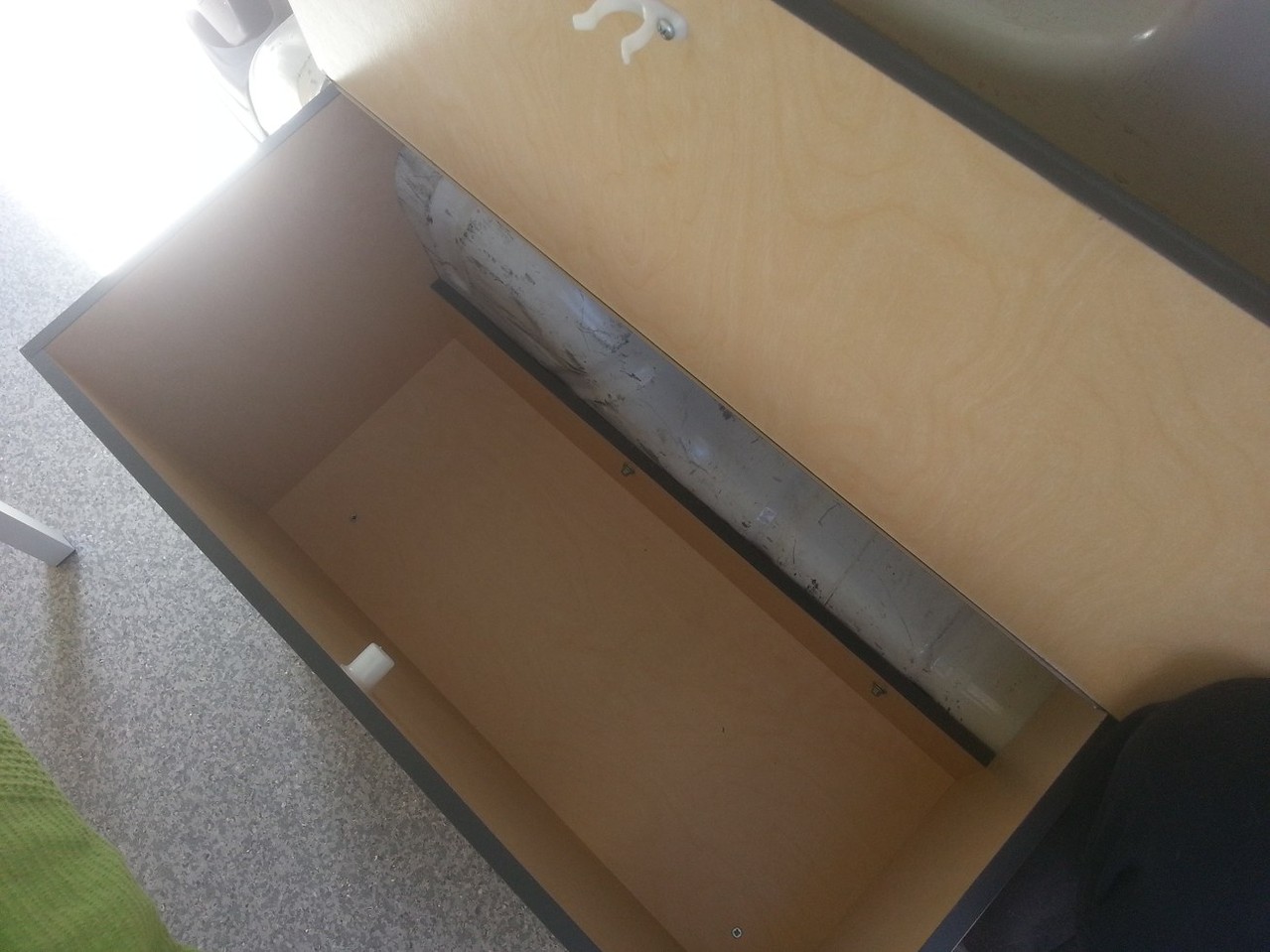 storage space in seating box