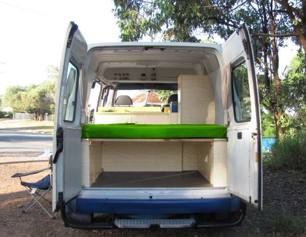 short wheel base with rear bed configuration to sleep east/west