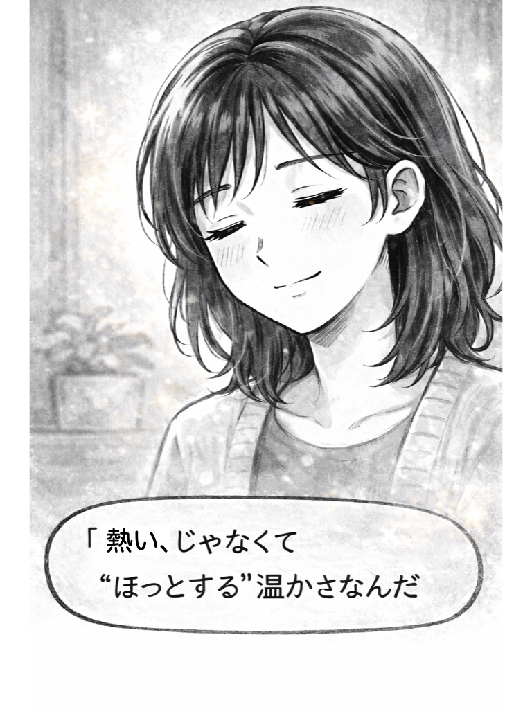 熱い、じゃなくて、ほっとする温かさなんだ