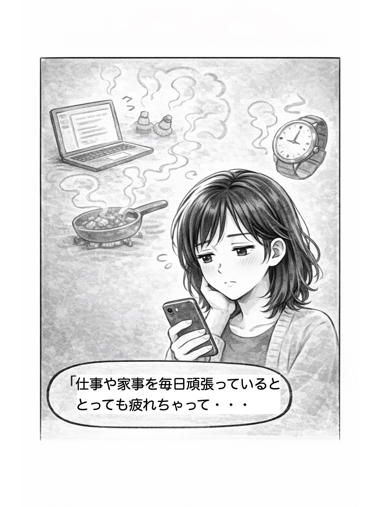 仕事や家事を毎日頑張っていると、とっても疲れちゃって・・・