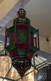 lanterne marocaine à suspendre verre et couleur