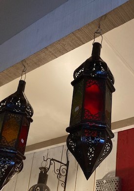 lanterne luminaire marocaine verre de couleur