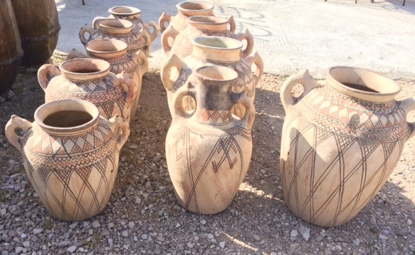 Jarre marocaine en terre cuite. - Rose des Sables Jarre poterie , terre  blanchie a la chaux Marrakech Jarre poterie ,terre blanchie a la chaux de