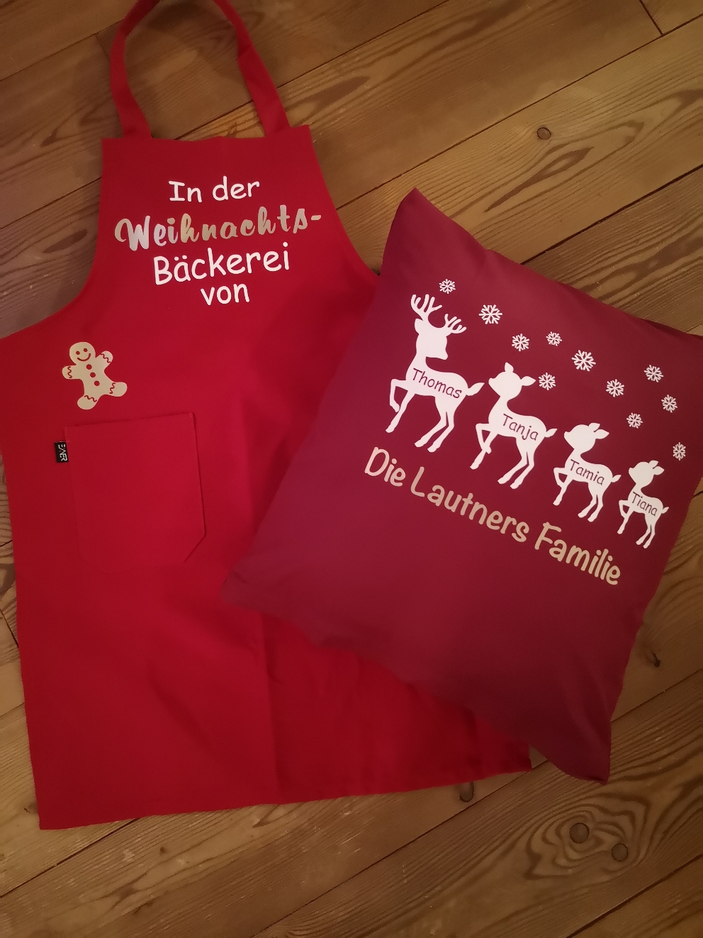 Persönliche Schürzen und Kissenhüllen 