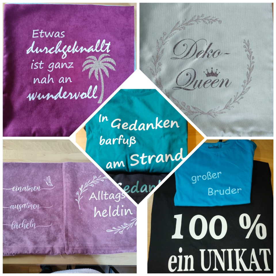 Kissenbezüge und T-Shirts 