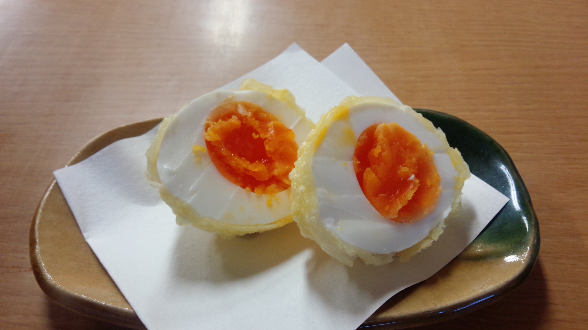 味付たまごの天ぷら