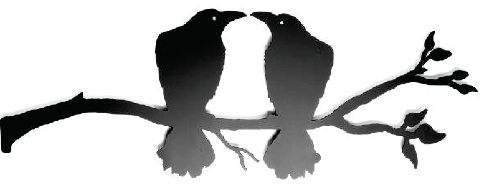 Kissing Ravens on branch 9 x 27  $98