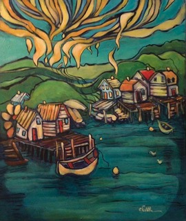 Little Villages #2 18 x 24 acrylic 