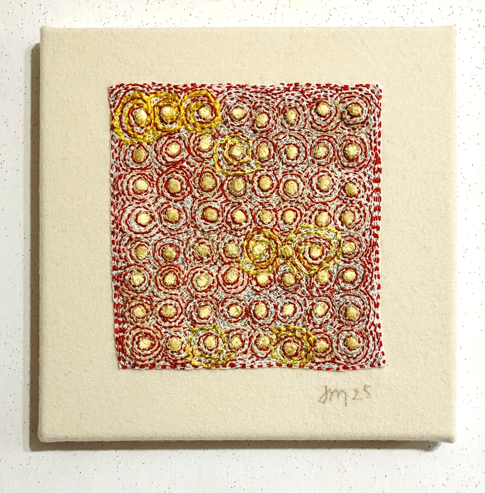 PRAYER FOR THE 21st CENTURY  COURAGE 12 x 12 silk thread on linen hand embroidered