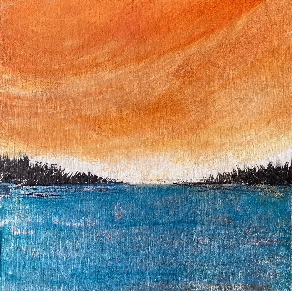 NORTHERN CONTENTMENT #2  8 x 8  mixed media  