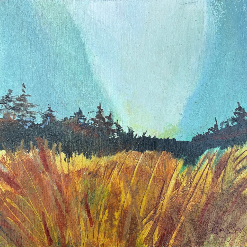 GOLD FIELD 6 x 6 acrylic 