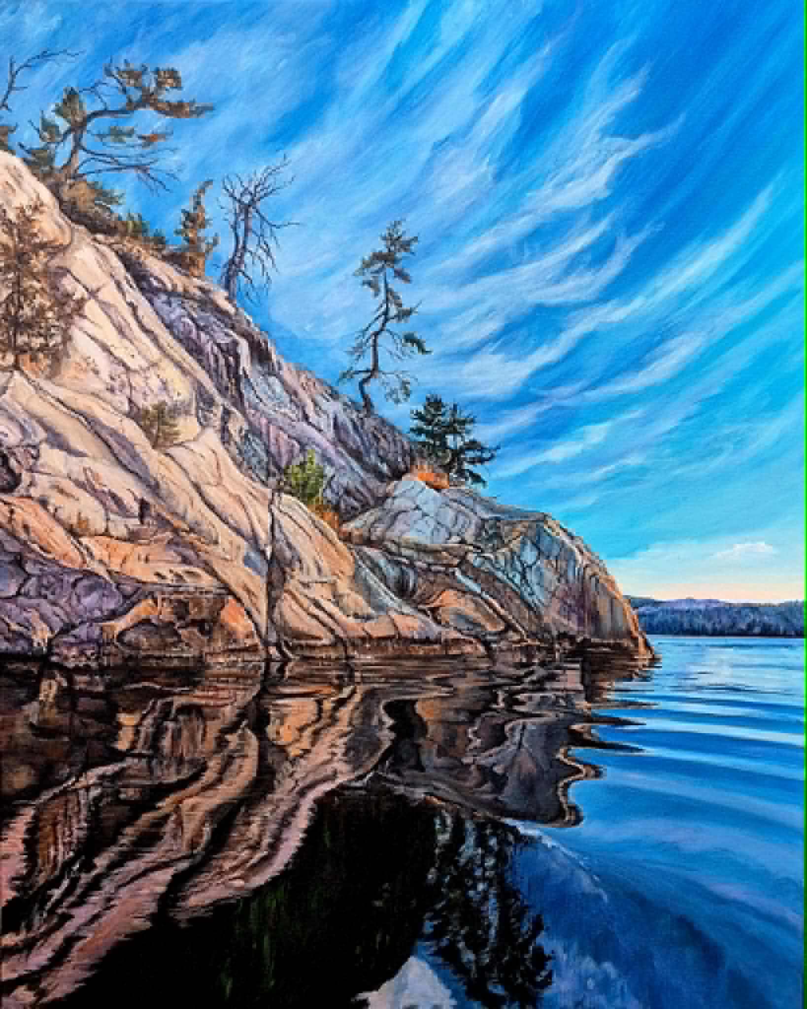 LAKE GEORGE 30 x 24 acrylic by Kahtleen Pistor 