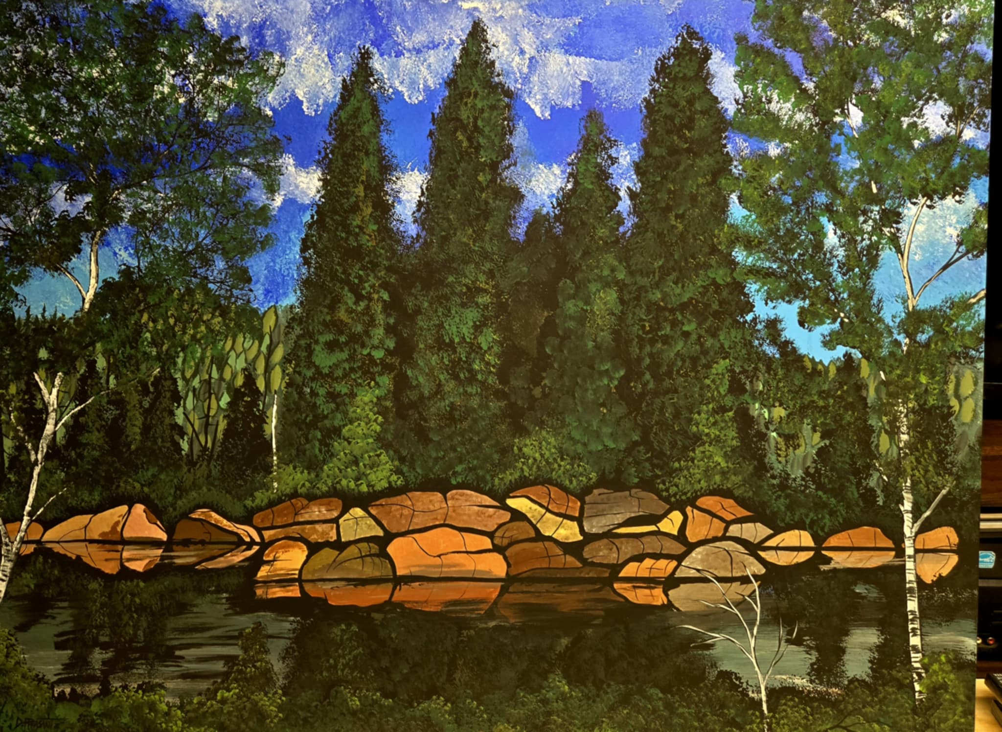 BY THE WATERS EDGE 30 x 40 acrylic 