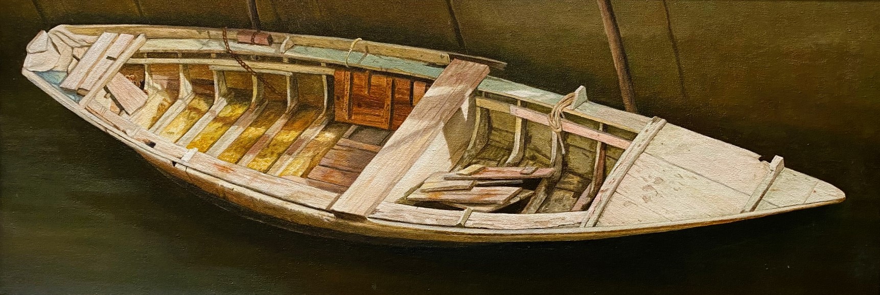 THE OLD BOAT (Venice) 13 x 36 oil 