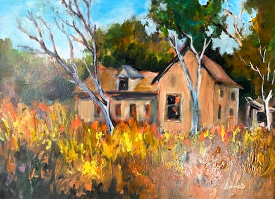 SEEN BETTER DAYS  12 x 16 acrylic by Len Harfield