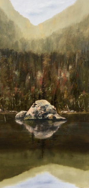 ROCKIN' IT 12 x 24 Oil on Birch by Brenda Clarke 