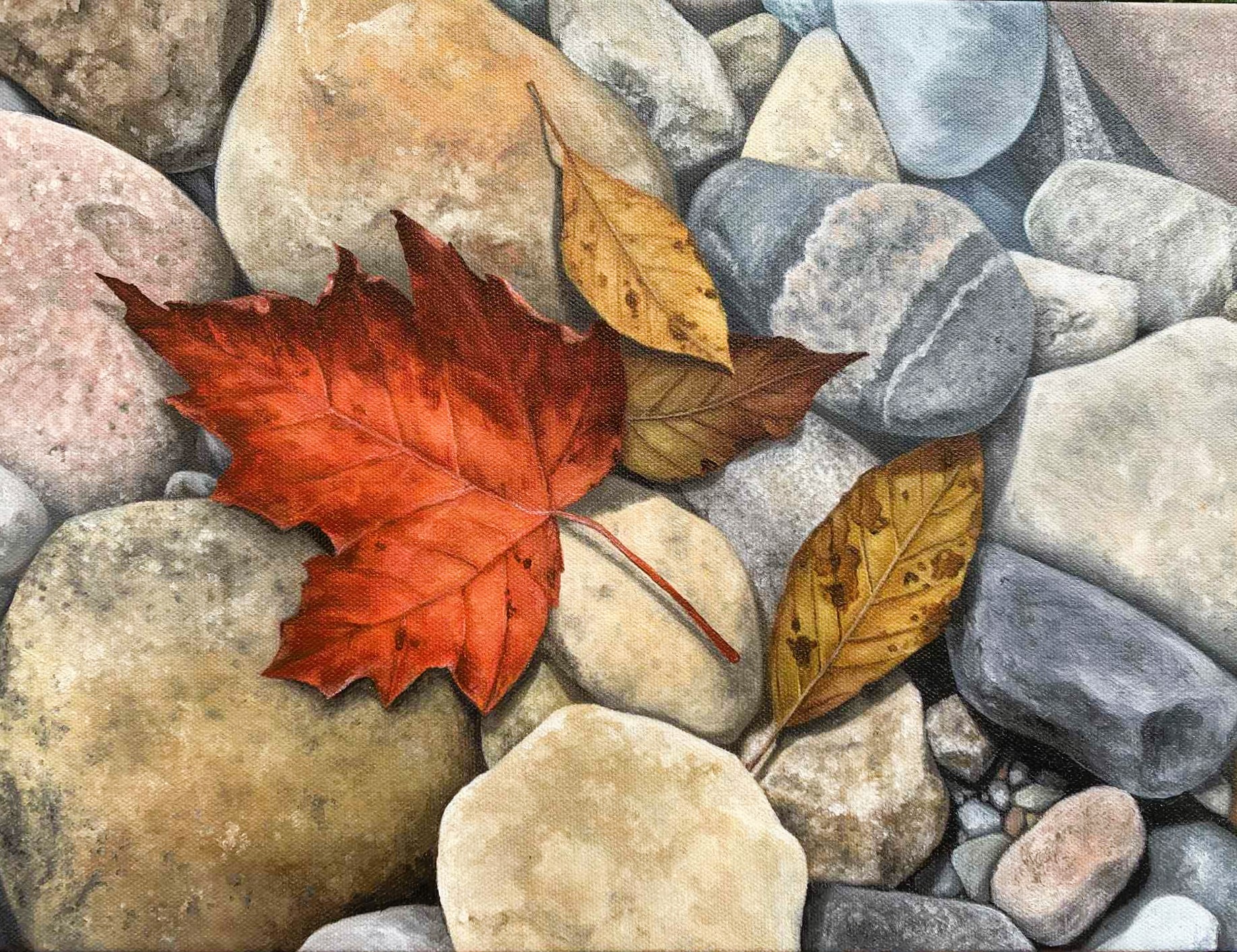 FALLEN LEAVES 12 x 16 oil 
