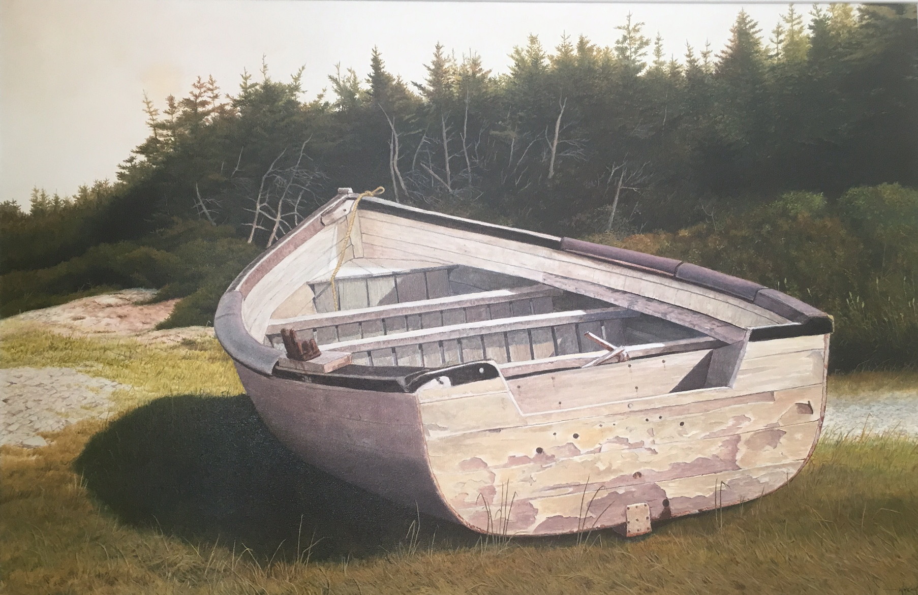 The Old Boat. Ivan Wheale oil on canvas  24 X 36