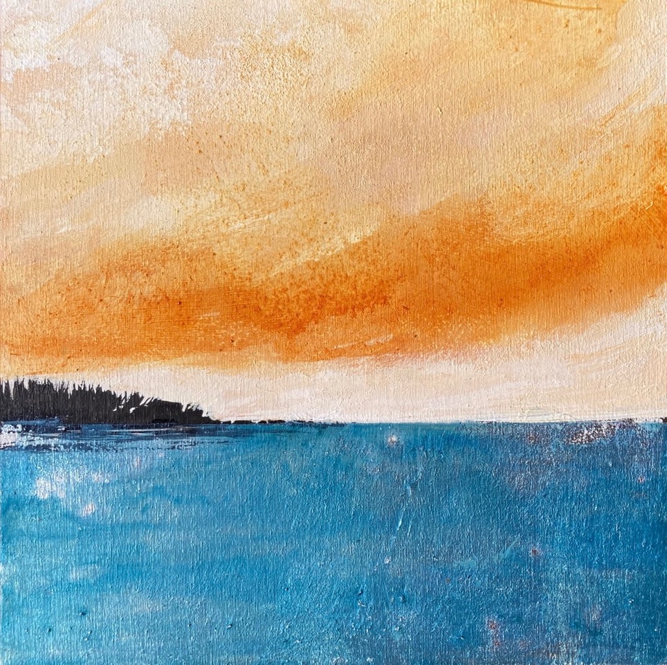 NORTHERN CONTENTMENT #1  8 x 8  mixed media  