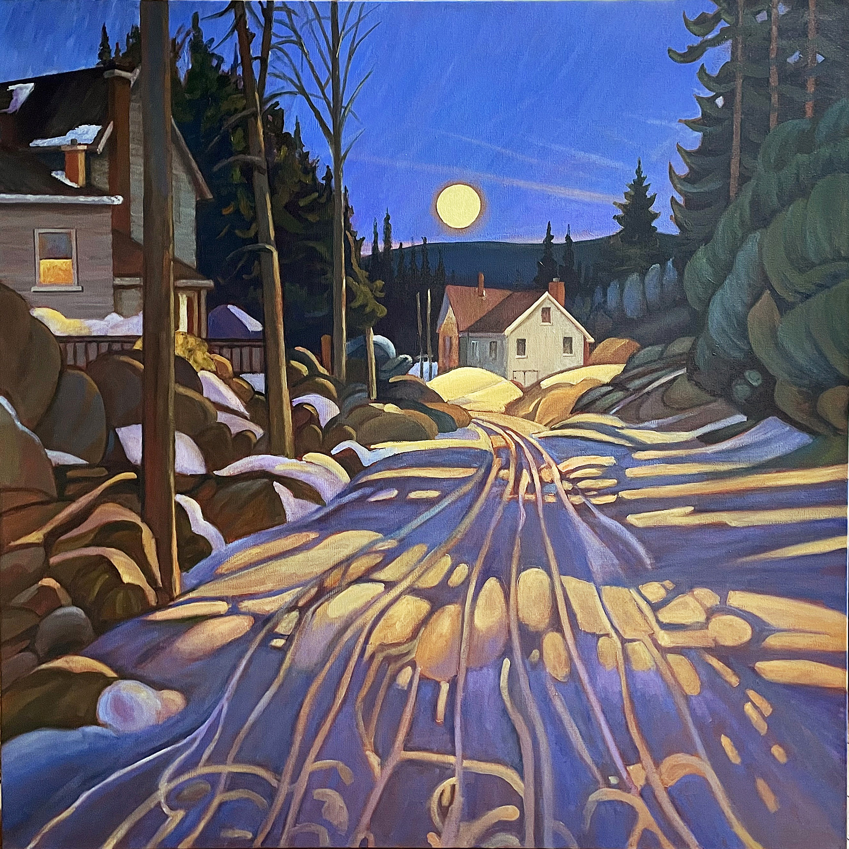 THE VELVET SKIES ARE OURS ONCE MORE 36 x 36 (40 x 40) acrylic