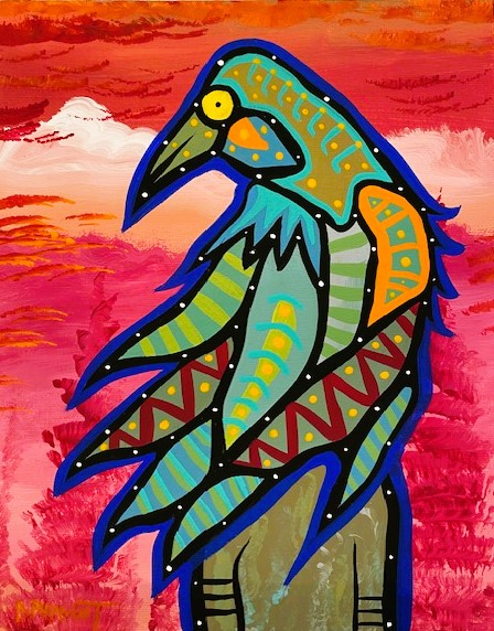 WAITING TO SING 10 x 8 acrylic 