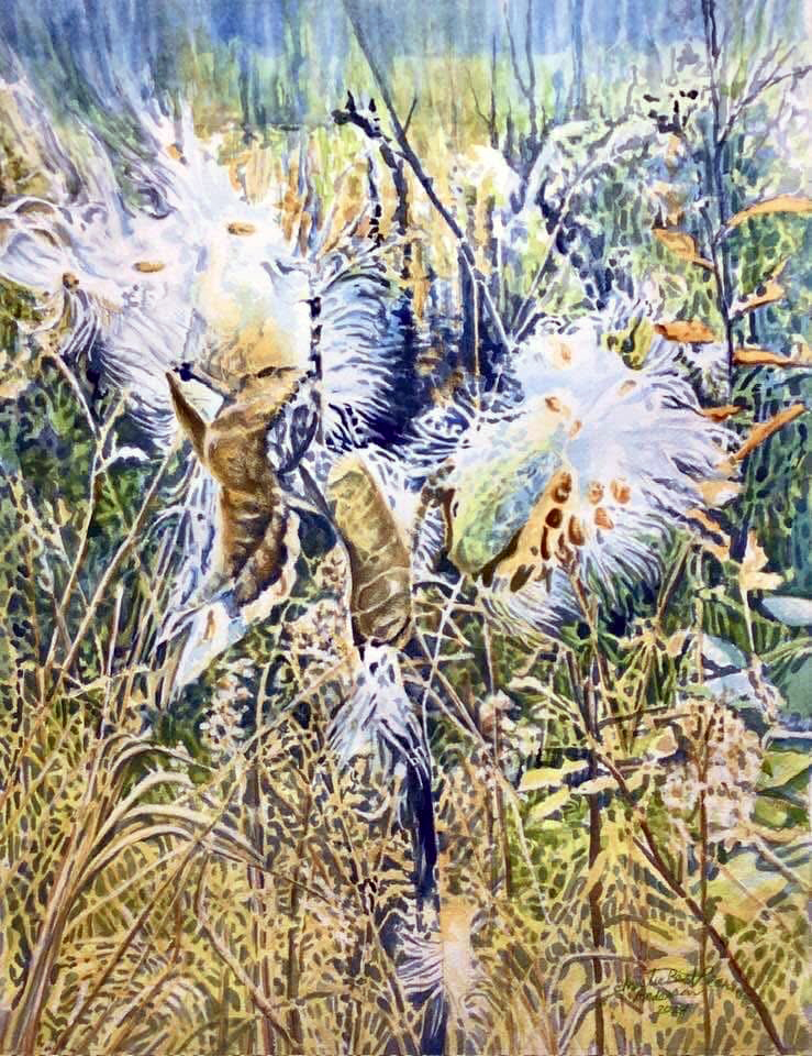 MILKY EXPLOSION 14 x18 waxed watercolour on panel 