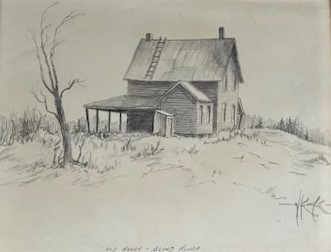OLD HOUSE NEAR BLIND RIVER 7.5 X 9.25