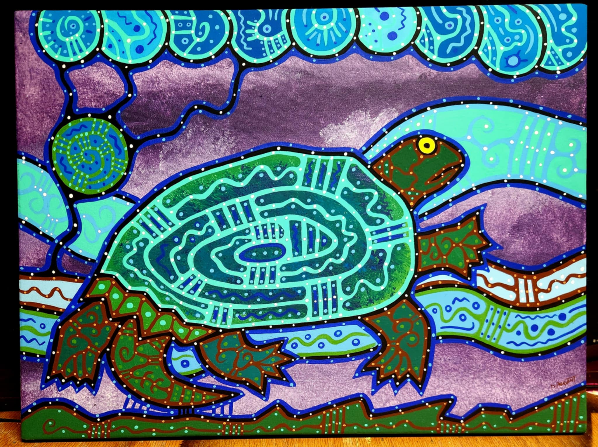 TURTLE'S WAVE 18 x 24 acrylic 