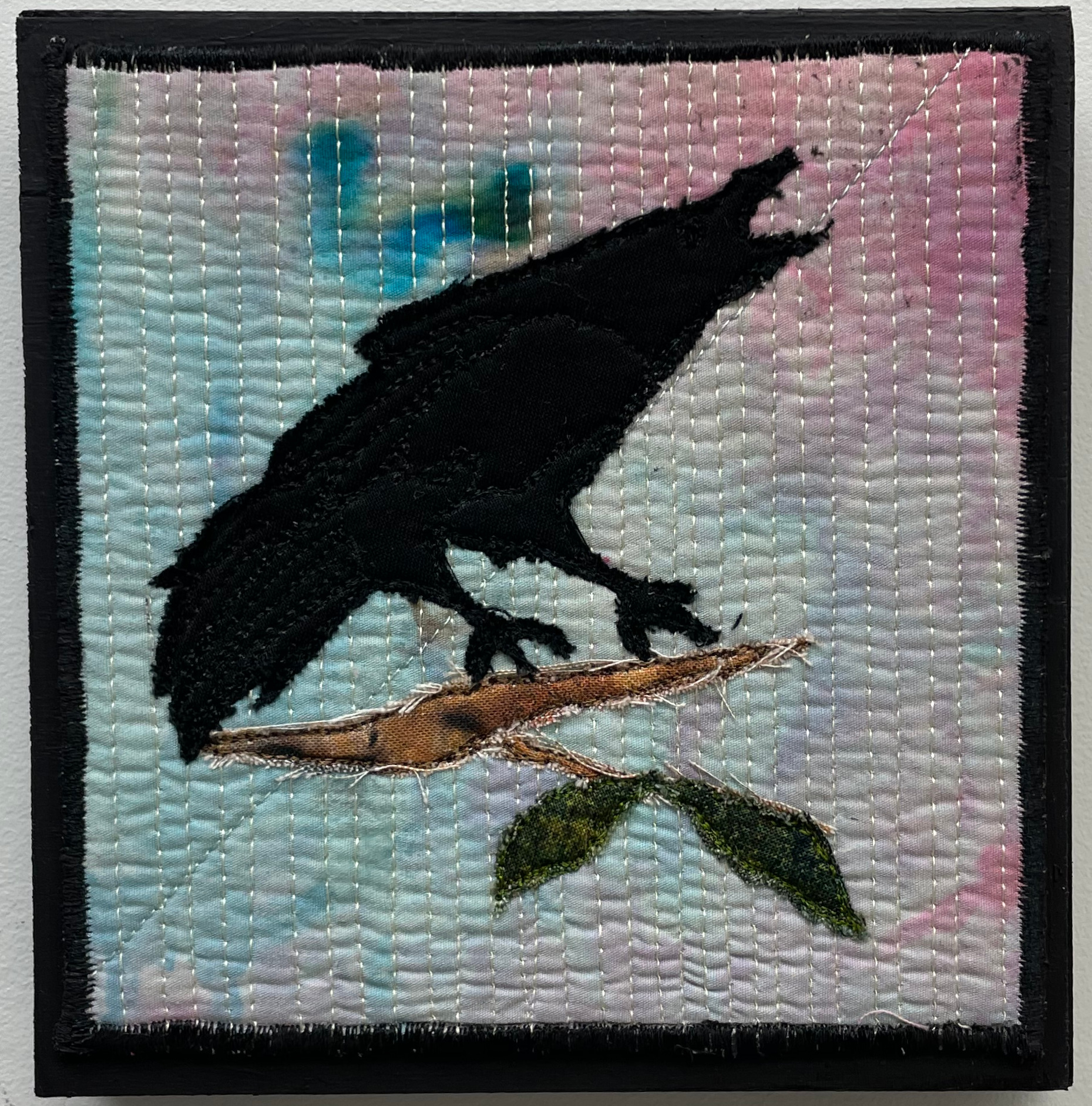 RAVEN SERIES 6 6 x 6 fibre mixed media 