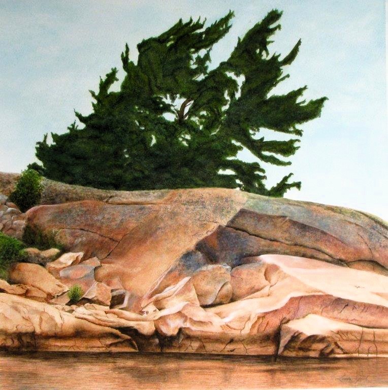 NORTH CHANNEL 27.75  X  27.25 watercolour by Linda Jack 