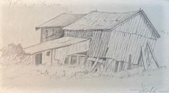 OLD BARN   4.5 x 8.25  pencil