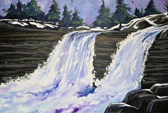 SPRING RUSH AT BRIDAL VEIL FALLS 24 x 36 