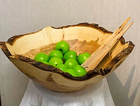 🔴 SOLD! OUT OF THE WOODS 22 x 8 Red maple live edge bowl by Gary Matthews