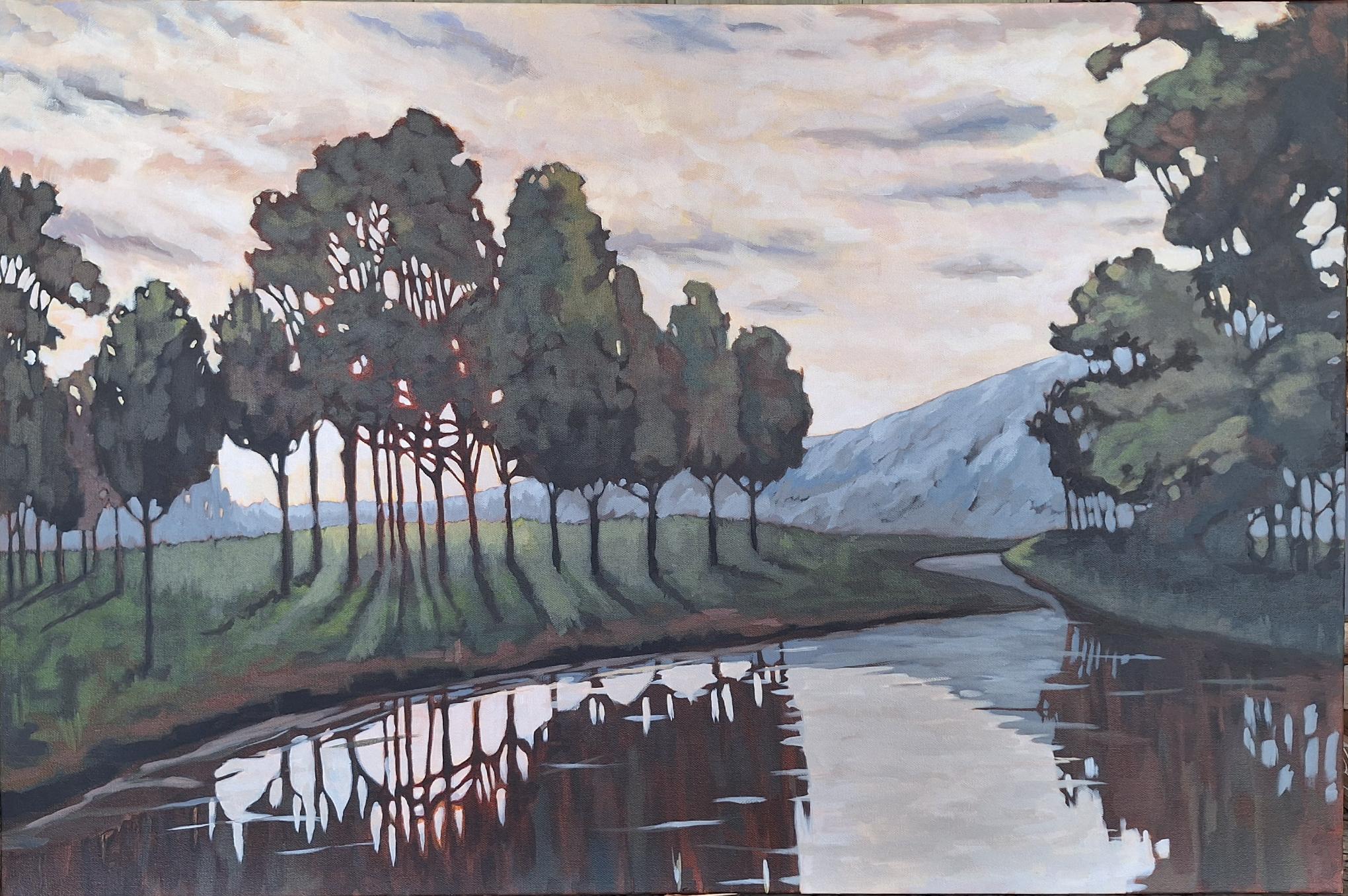 THROUGH THE STAND 24 x 36 acrylic by Jules Crowley 
