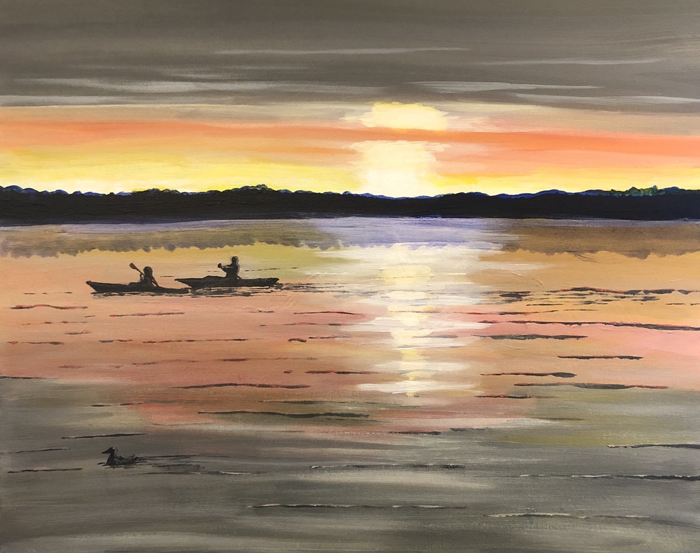 PADDLING 16 x 20 acrylic 