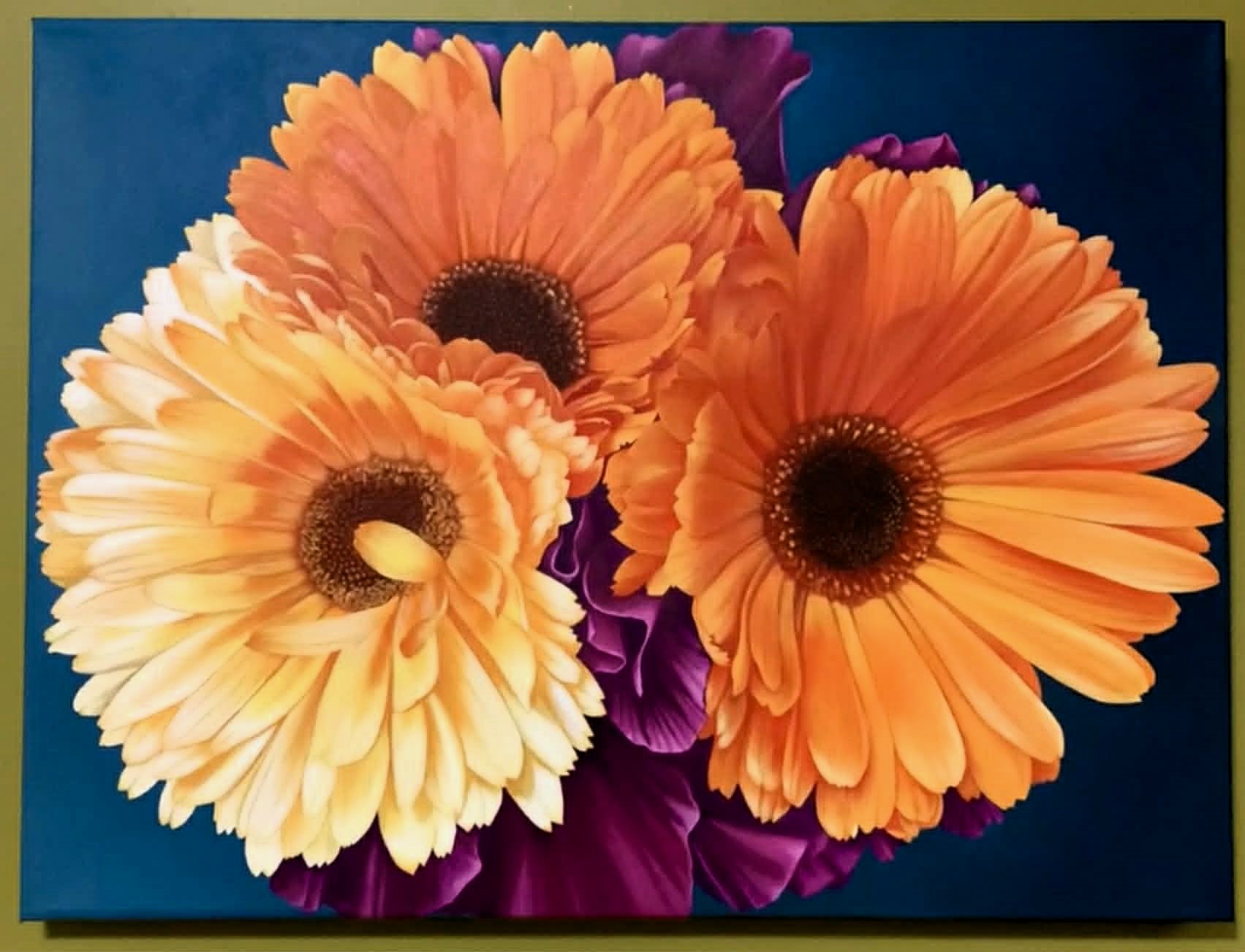 GERBERA DAISIES 18 x 24 acrylic 